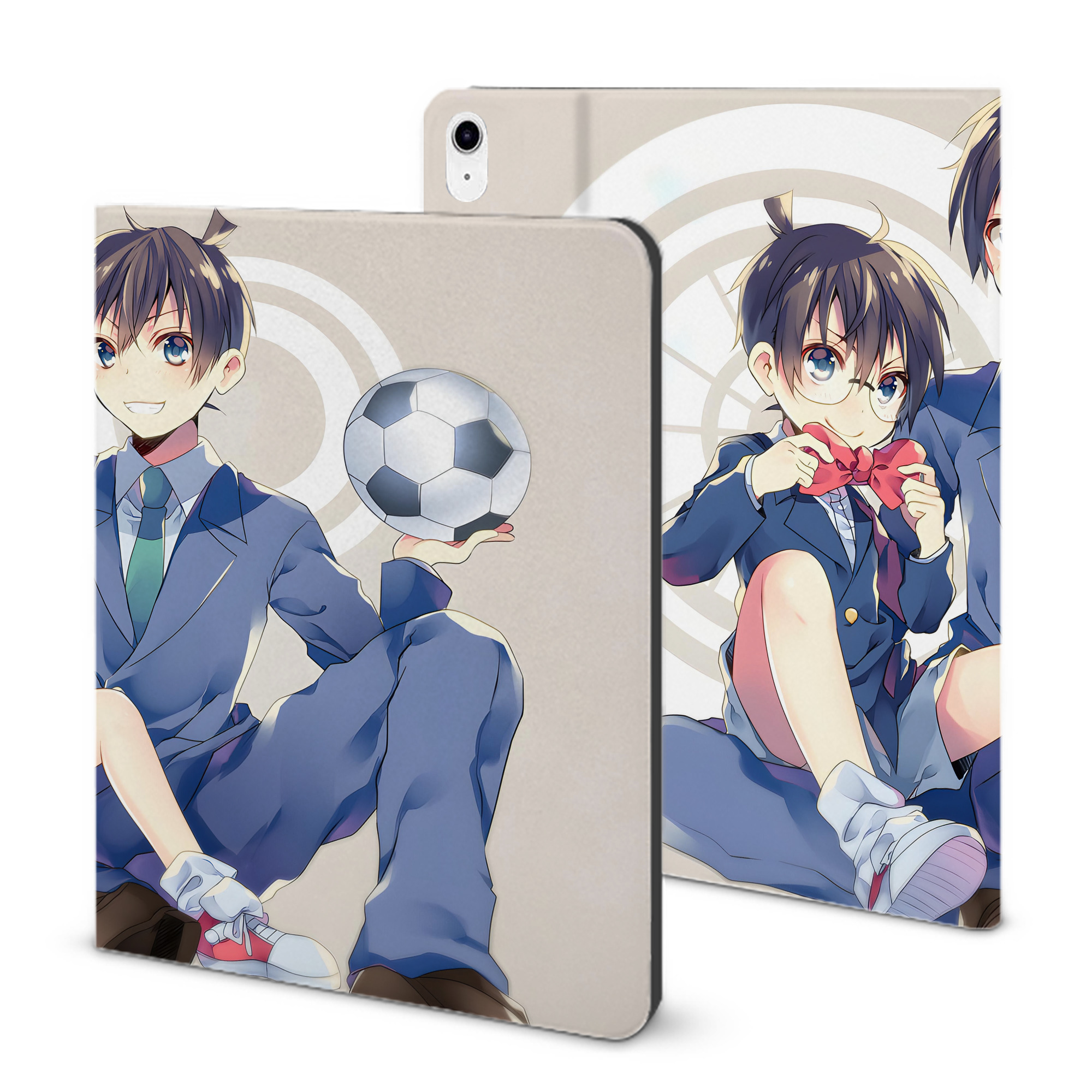 （画像用） 名探偵コナン Detective Conan IPad ケース ブック型 PUレザー TPU 耐衝撃 軽量 薄型 ペン収納なし 全面保護 IPad 各モデル対応